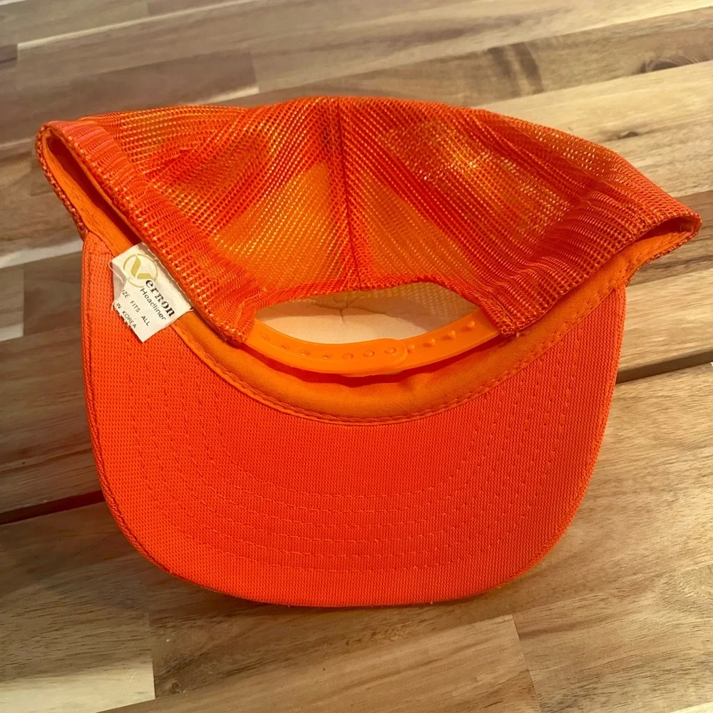 Vintage White and Orange Trucker Party Hat